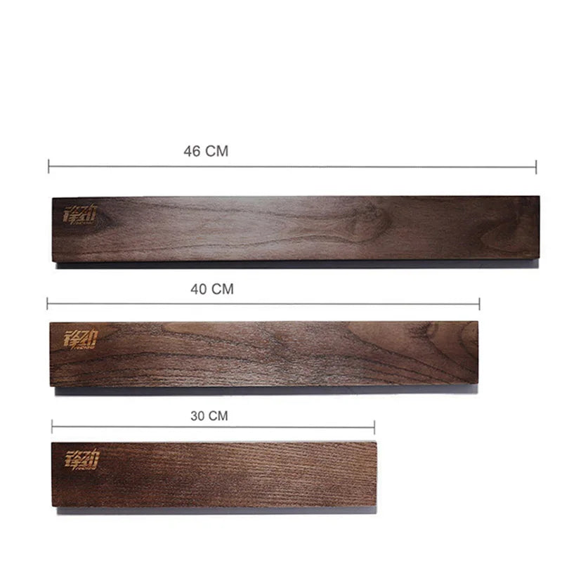 Magnetic wooden bar for knife