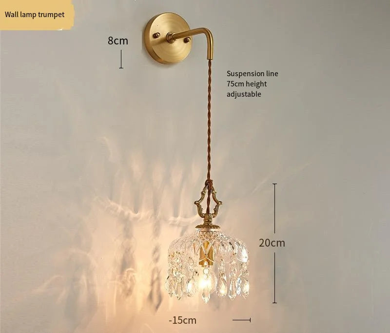 French retro glass light fixture