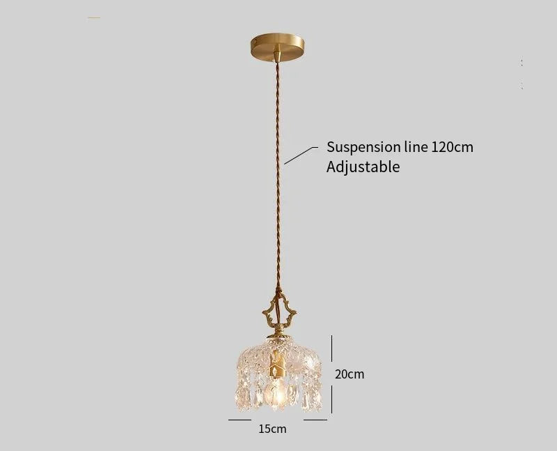 French retro glass light fixture