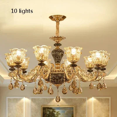 Rustikaler französischer Retro-Kristallleuchter/Lustre en cristal rustique français rétro