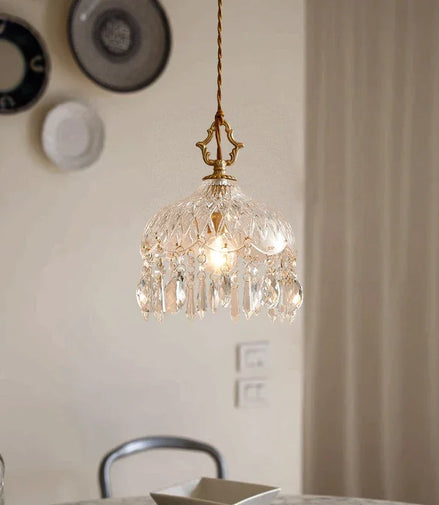 Französische Retro-Glaslampe/Lampe en verre rétro française