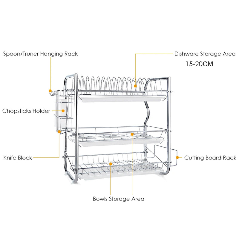 Premium drainer with 3 levels
