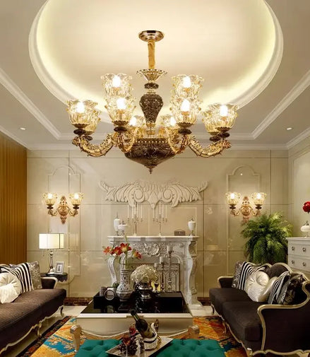 Rustikaler französischer Retro-Kristallleuchter/Lustre en cristal rustique français rétro