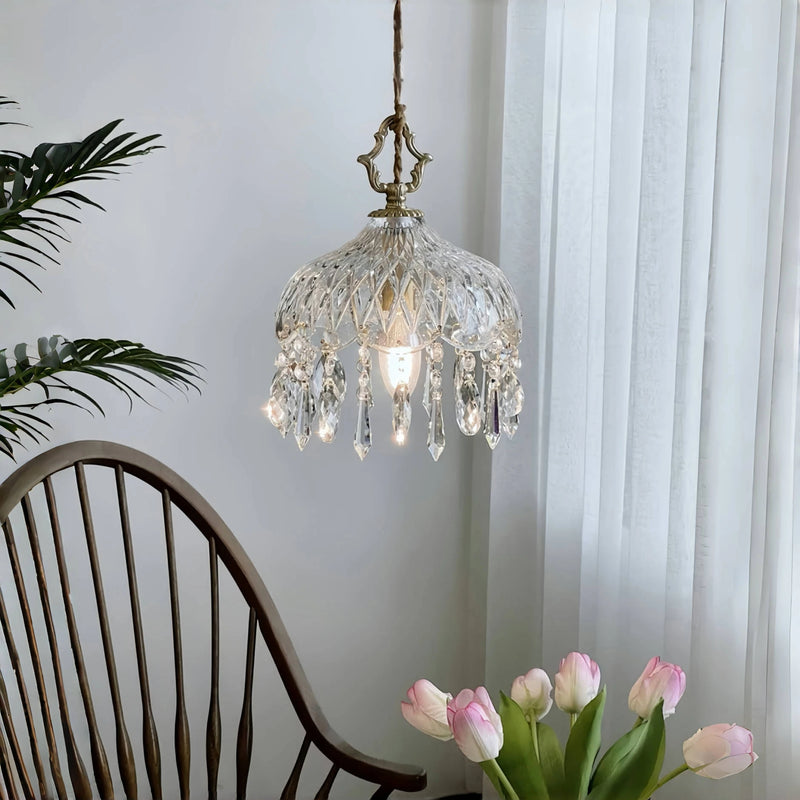 French retro glass light fixture