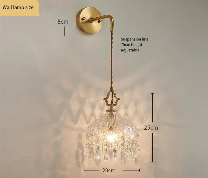 Französische Retro-Glaslampe/Lampe en verre rétro française