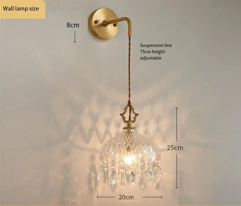French retro glass light fixture