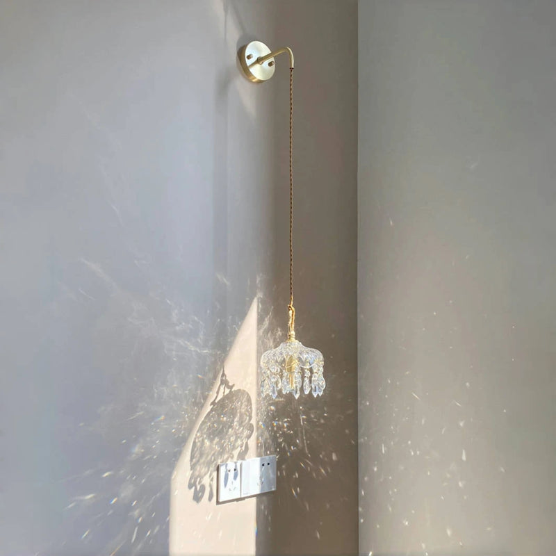French retro glass light fixture