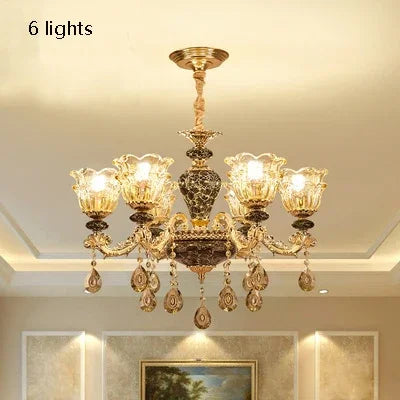 Rustikaler französischer Retro-Kristallleuchter/Lustre en cristal rustique français rétro