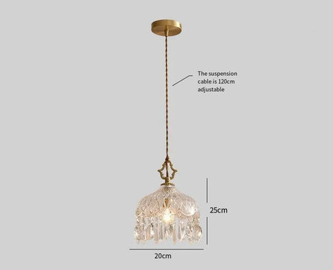 Französische Retro-Glaslampe/Lampe en verre rétro française