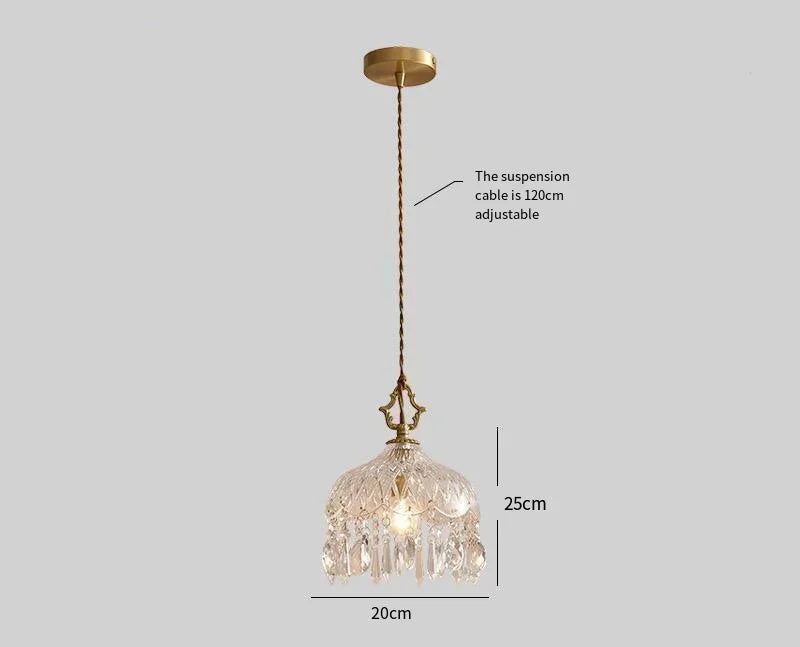 Französische Retro-Glaslampe/Lampe en verre rétro française