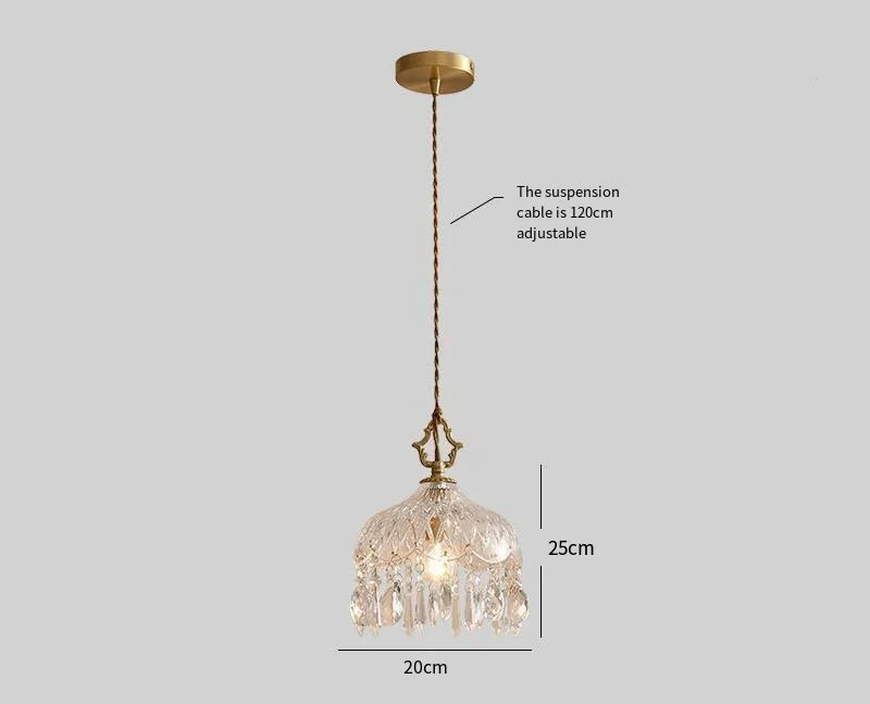 French retro glass light fixture